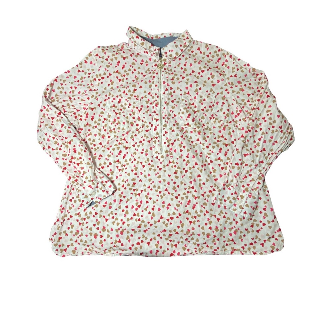 Tommy Hilfiger heart print women shirt size 0X Valentine’s Day